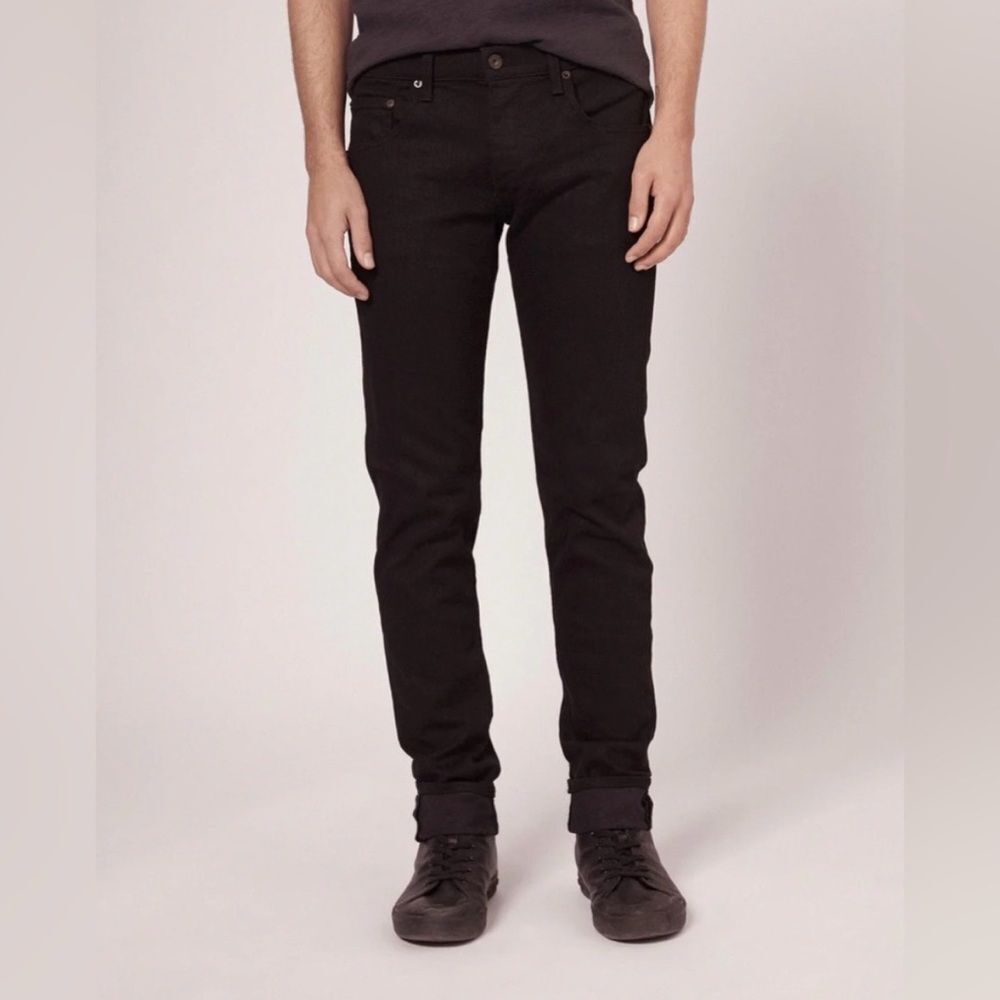 RAG & BONE | Fit 1 Button Fly Black Skinny Jeans Men’s Size 38